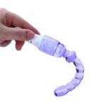 Uzun Mor Renkli Kıvrımlı Dildo Vibratör