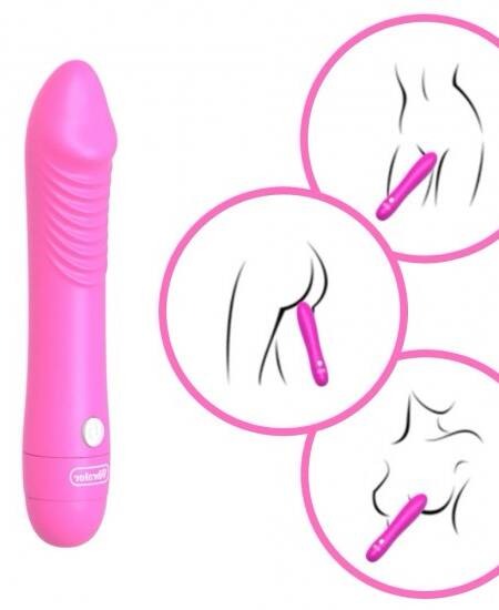 Pembe Renkli Tuşlu Dildo Vibratör